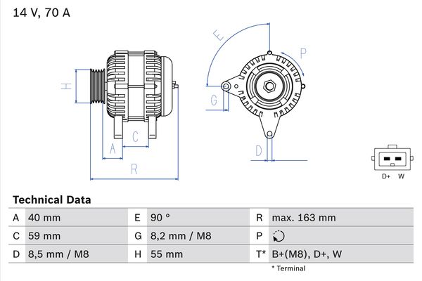 Alternator - 0 986 038 390 BOSCH