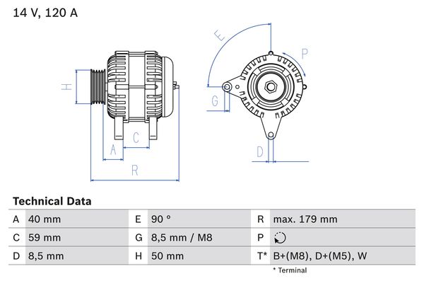 Alternator - 0 986 038 950 BOSCH
