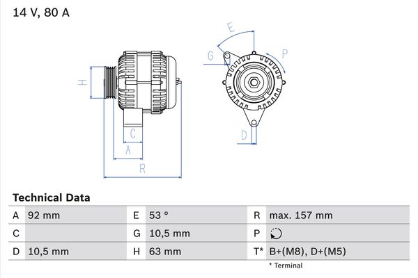 Alternator - 0 986 039 300 BOSCH