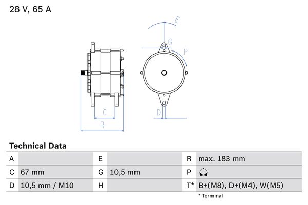 Alternator - 0 986 039 490 BOSCH