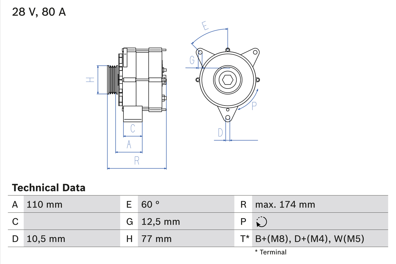 Alternator - 0 986 039 790 BOSCH