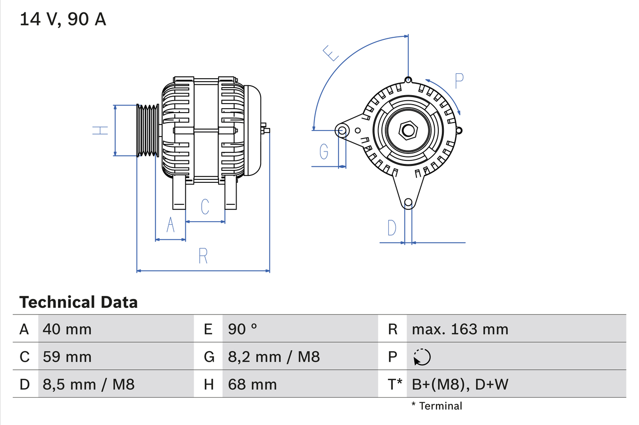 Alternatore - 0 986 040 330 BOSCH