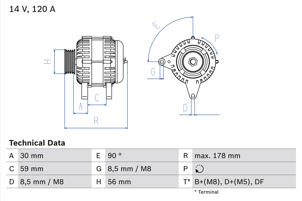 Alternatore - 0 986 040 350 BOSCH