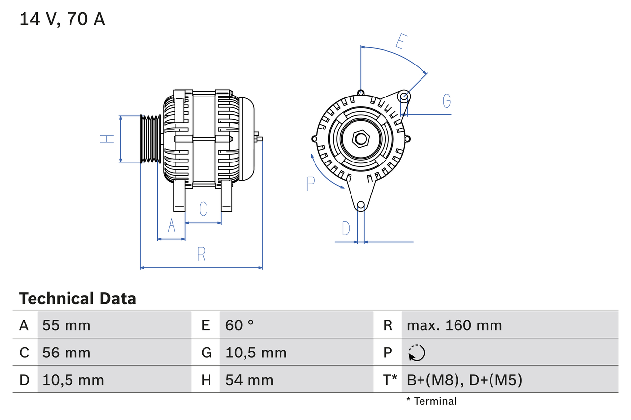 Alternator - 0 986 041 240 BOSCH