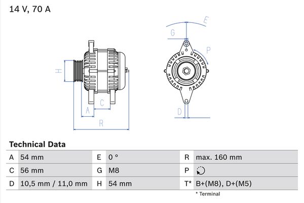 Alternator - 0 986 041 260 BOSCH