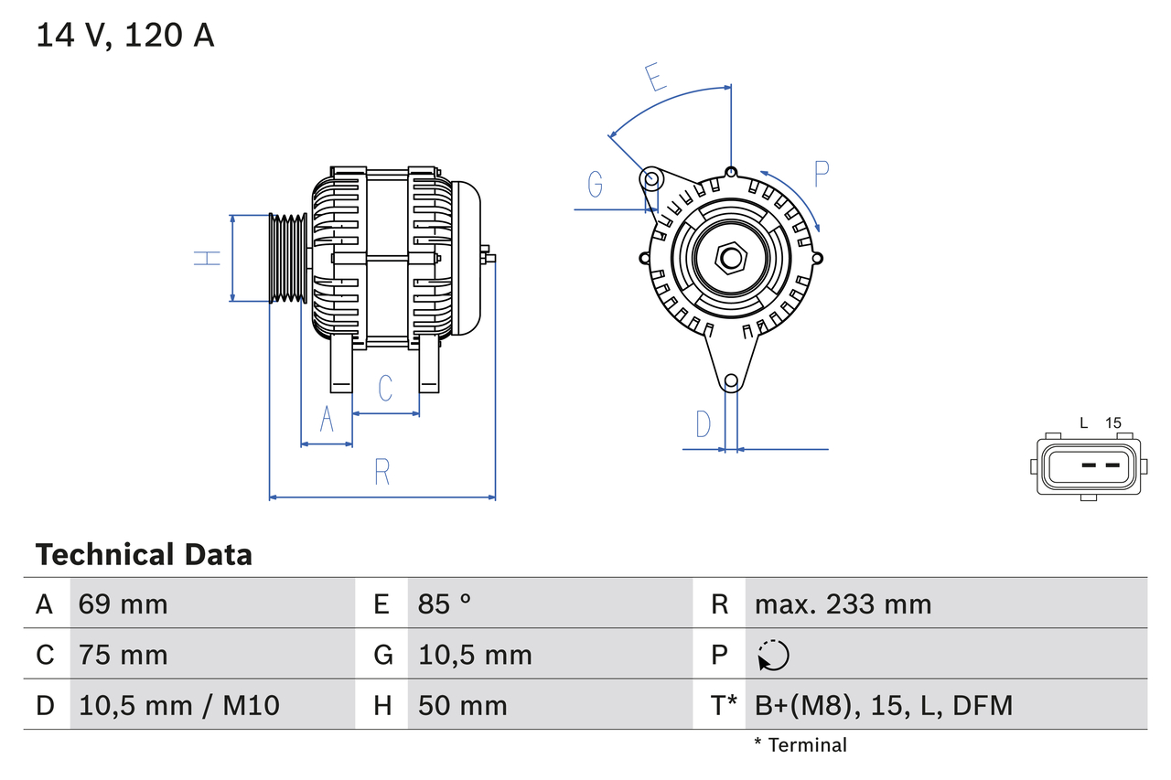 Alternator - 0 986 041 810 BOSCH
