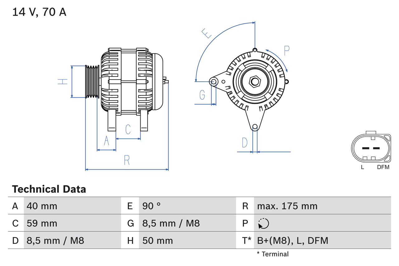 Alternator - 0 986 041 910 BOSCH