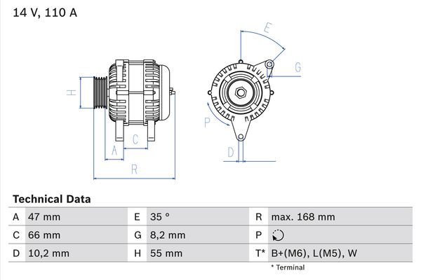 Alternator - 0 986 042 201 BOSCH