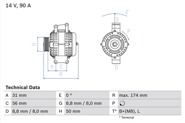Alternator - 0 986 042 530 BOSCH