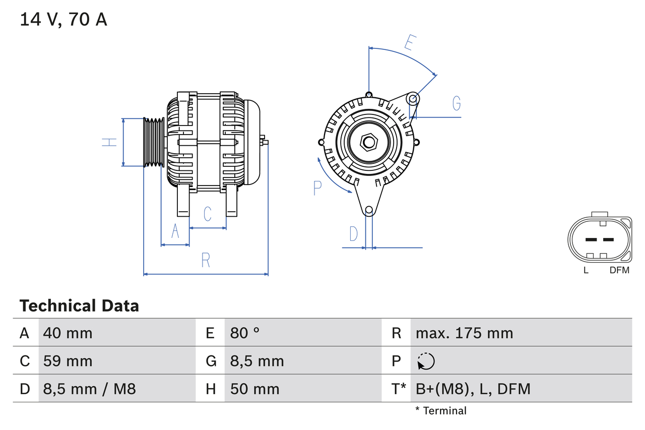 Alternator - 0 986 042 620 BOSCH