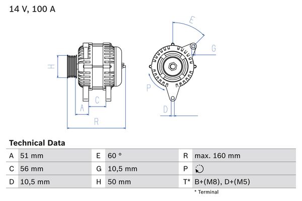 Alternator - 0 986 042 750 BOSCH