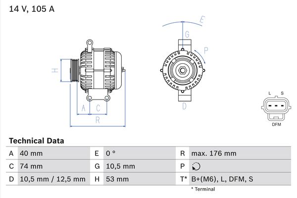 Alternator - 0 986 042 790 BOSCH
