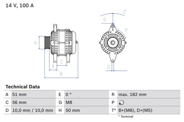 Alternatore - 0 986 043 680 BOSCH