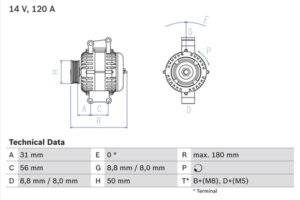 Alternatore - 0 986 043 900 BOSCH