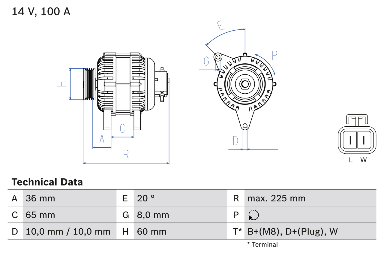 Alternator - 0 986 043 981 BOSCH