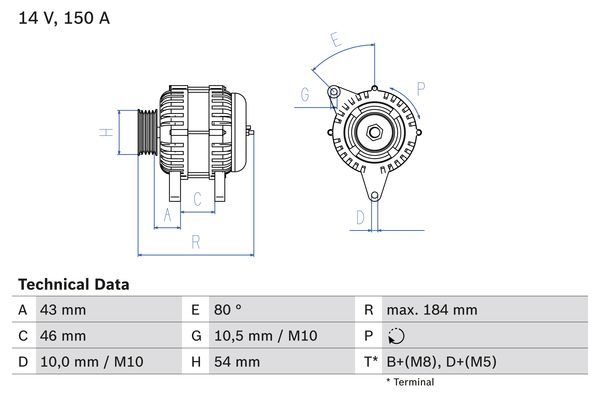 Alternatore - 0 986 044 400 BOSCH