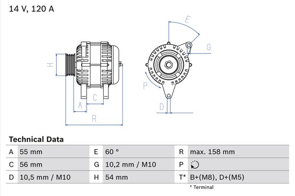 Alternator - 0 986 044 410 BOSCH