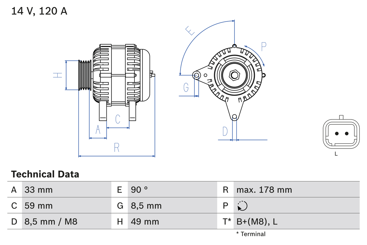 Alternator - 0 986 045 241 BOSCH