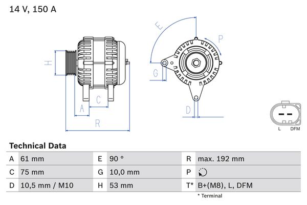 Alternatore - 0 986 045 251 BOSCH