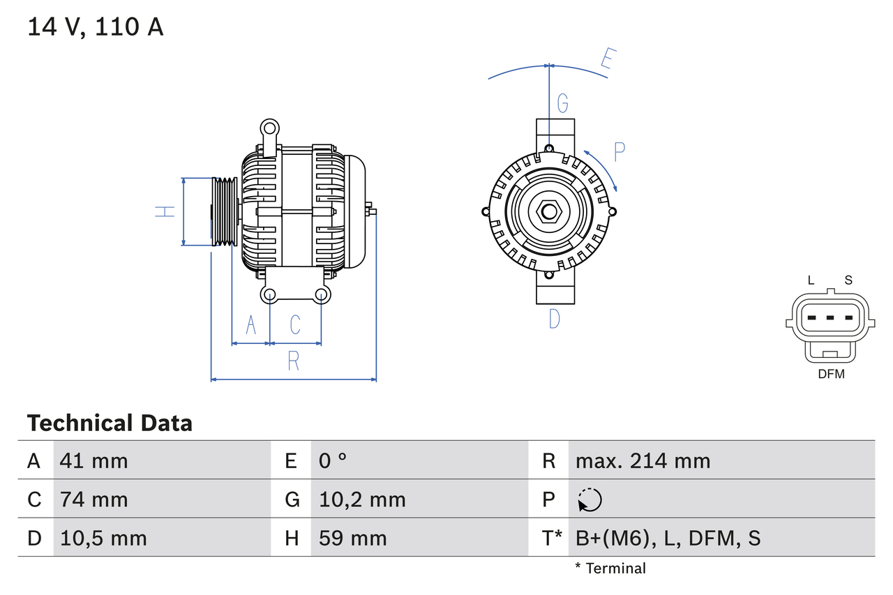 Alternator - 0 986 045 370 BOSCH