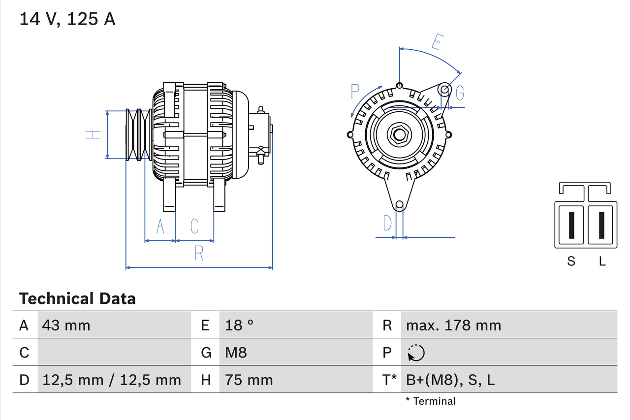 Alternator - 0 986 045 611 BOSCH