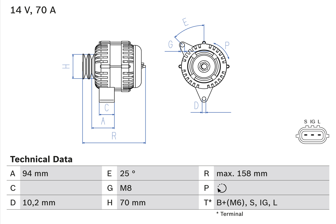Alternatore - 0 986 045 891 BOSCH
