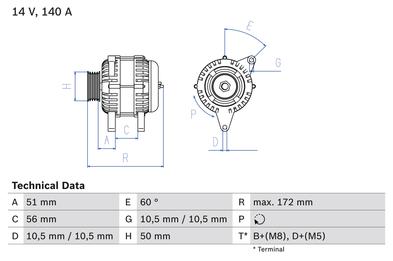 Alternatore - 0 986 046 230 BOSCH