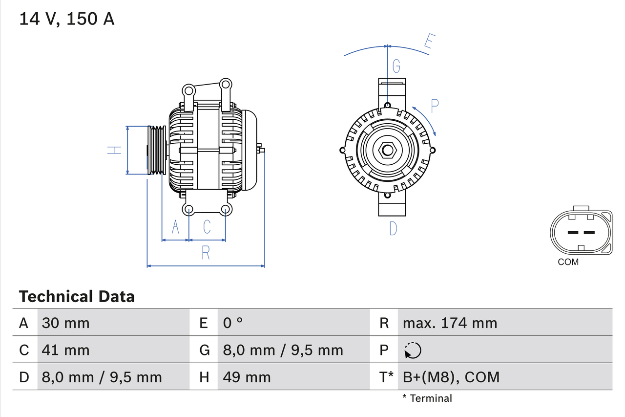 Alternatore - 0 986 046 270 BOSCH