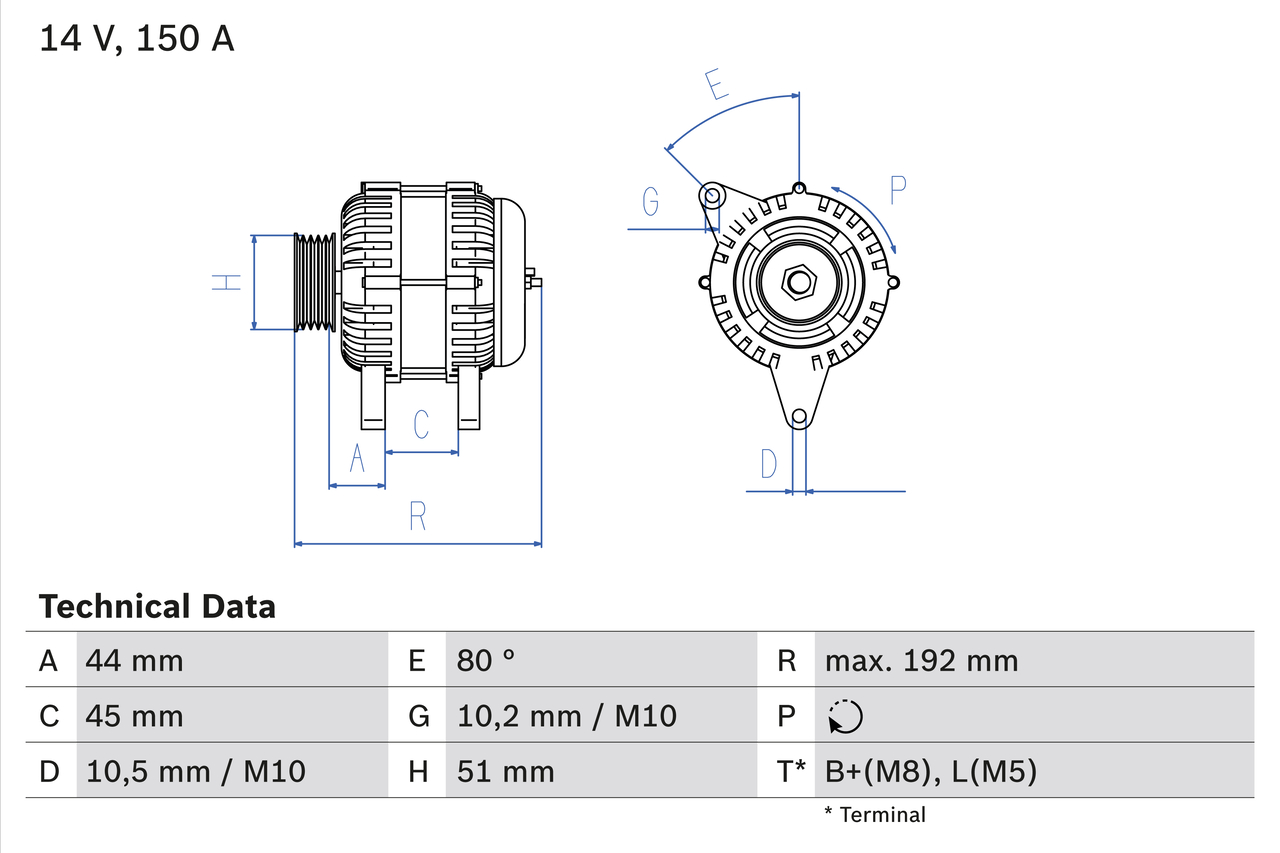 Alternator - 0 986 046 511 BOSCH