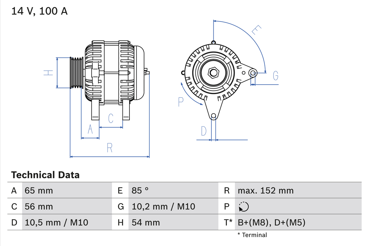 Alternator - 0 986 047 270 BOSCH