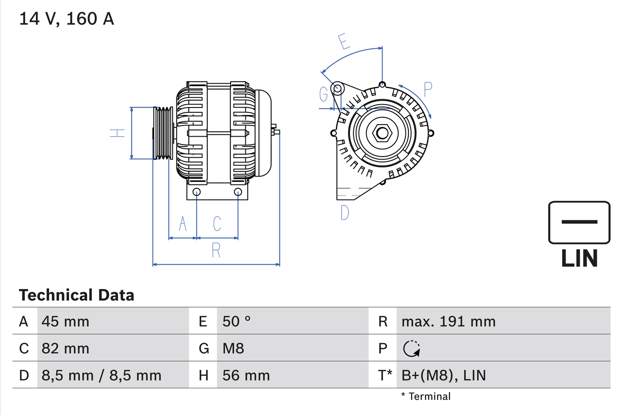 Alternator - 0 986 047 500 BOSCH