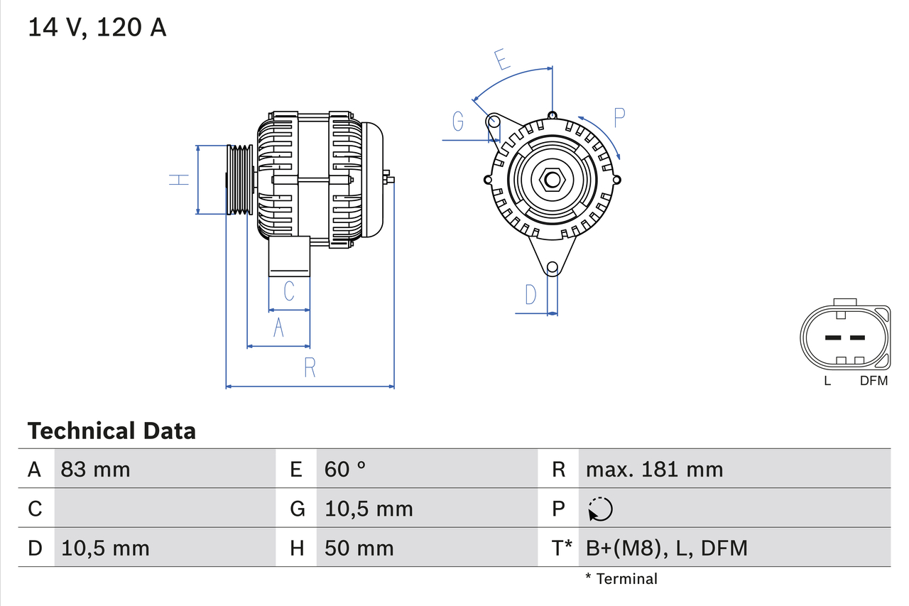 Alternatore - 0 986 047 530 BOSCH