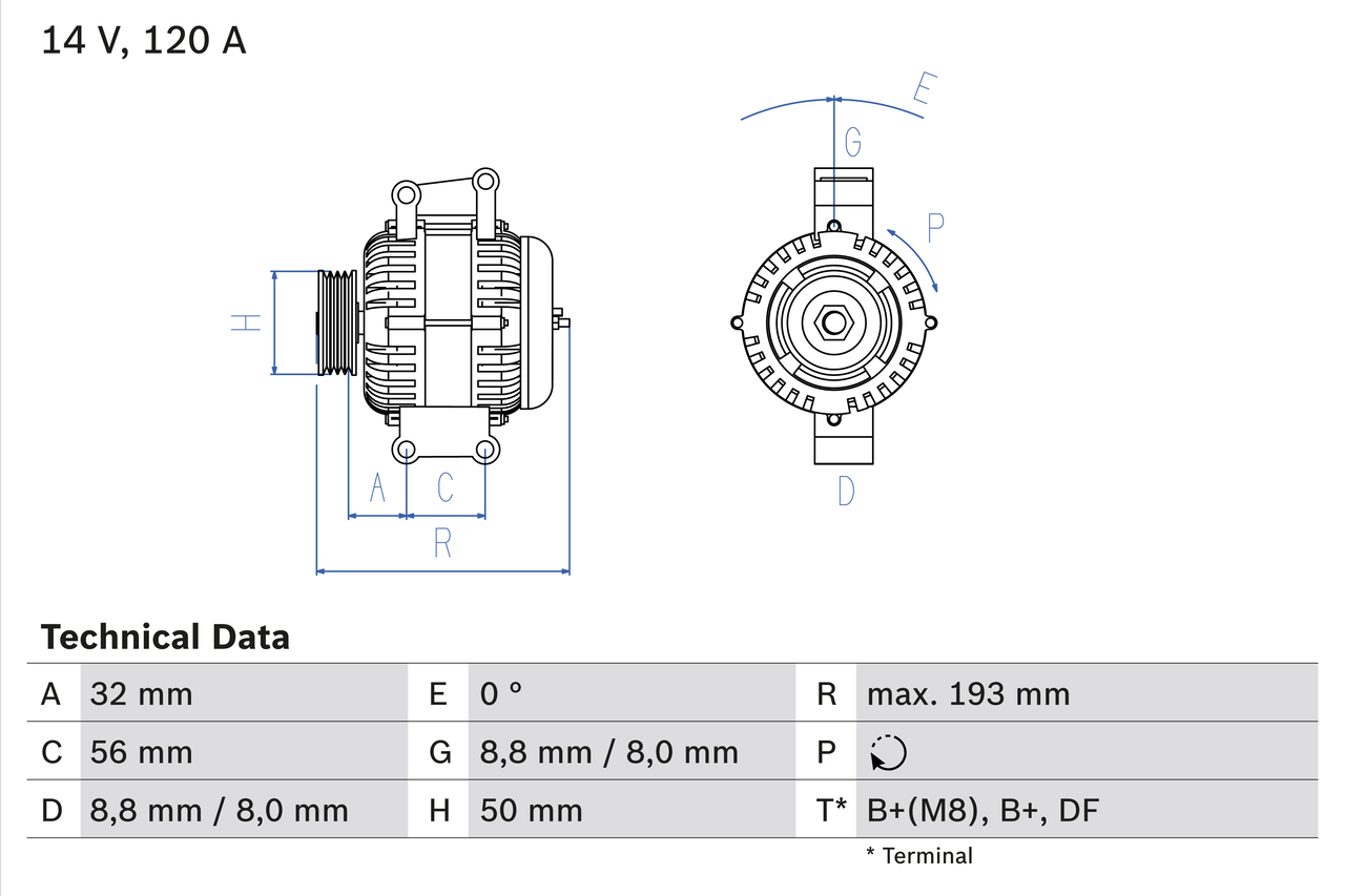 Alternatore - 0 986 047 660 BOSCH
