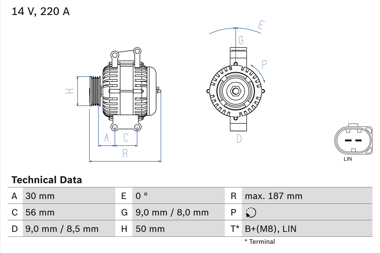 Alternator - 0 986 047 800 BOSCH