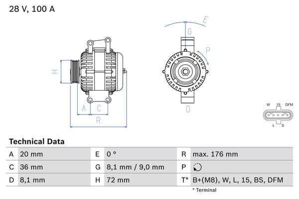 Alternator - 0 986 047 820 BOSCH