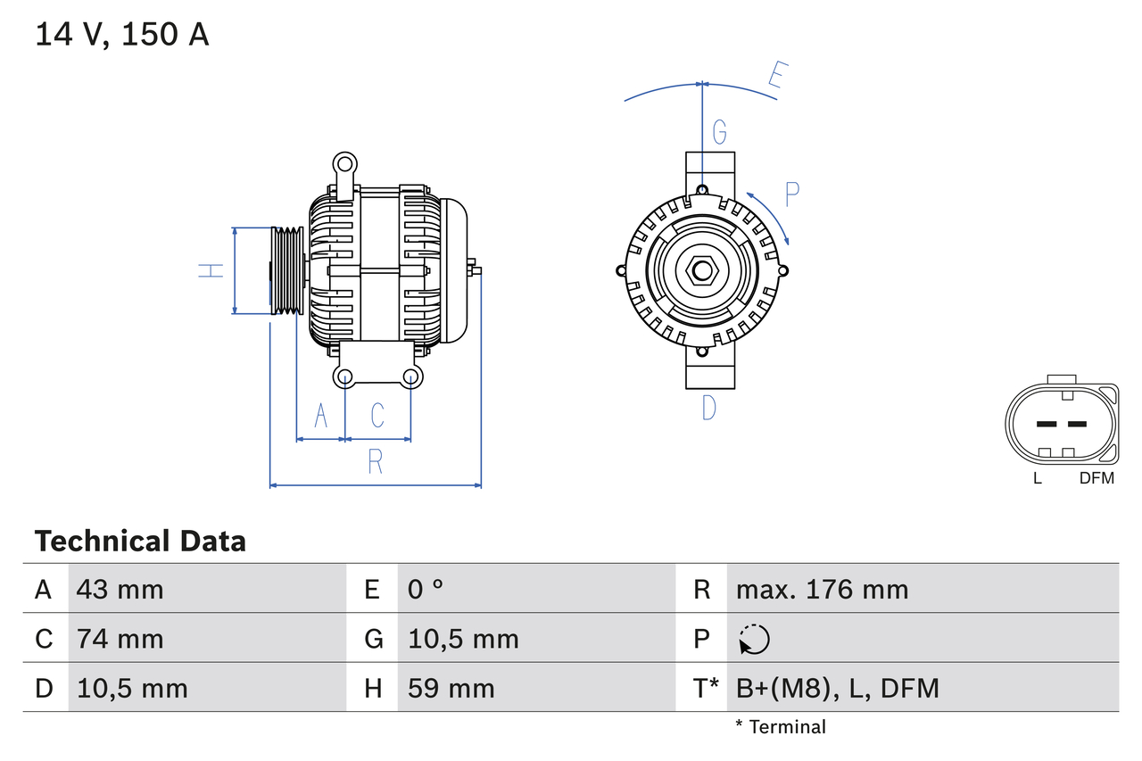 Alternatore - 0 986 047 910 BOSCH