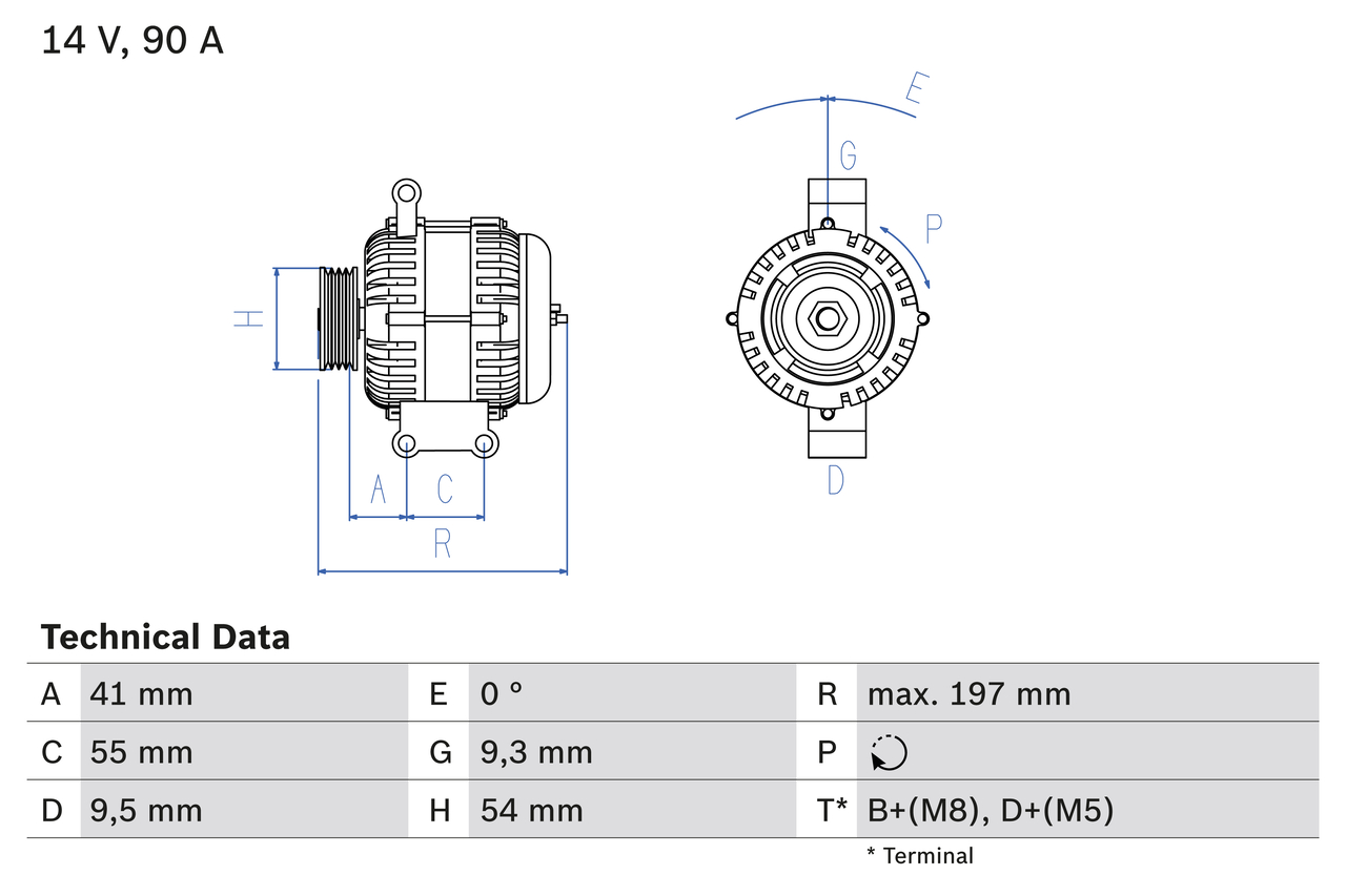 Alternator - 0 986 048 771 BOSCH