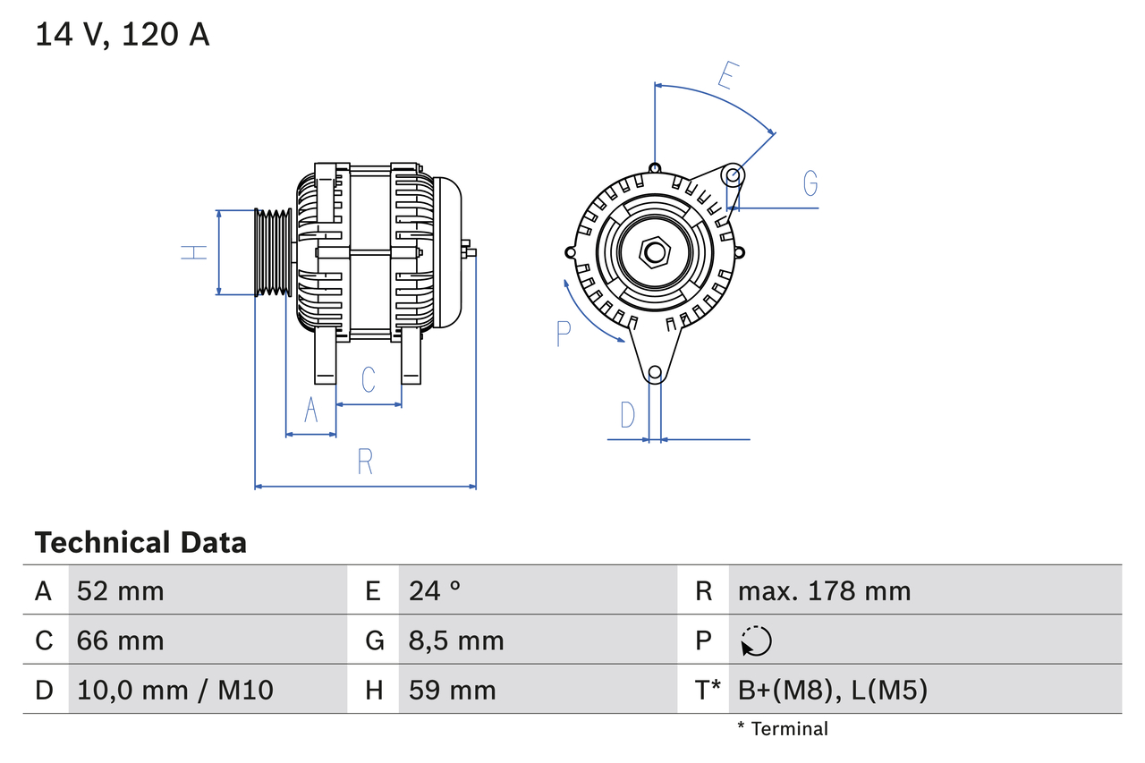 Alternator - 0 986 049 061 BOSCH