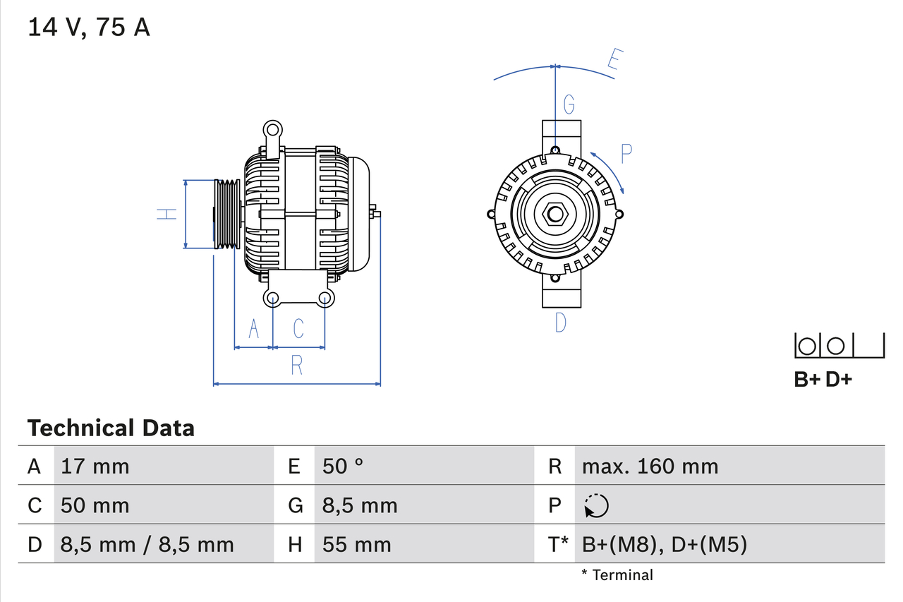 Alternator - 0 986 049 081 BOSCH