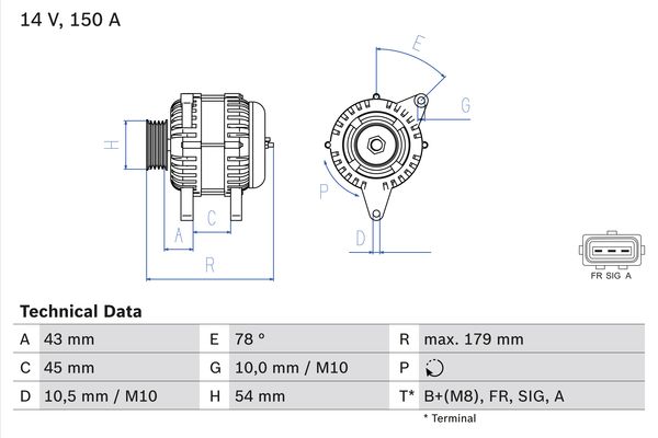 Alternator - 0 986 049 161 BOSCH