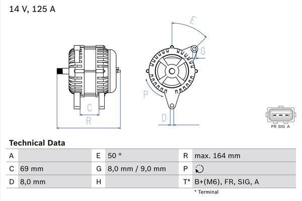 Alternatore - 0 986 049 181 BOSCH