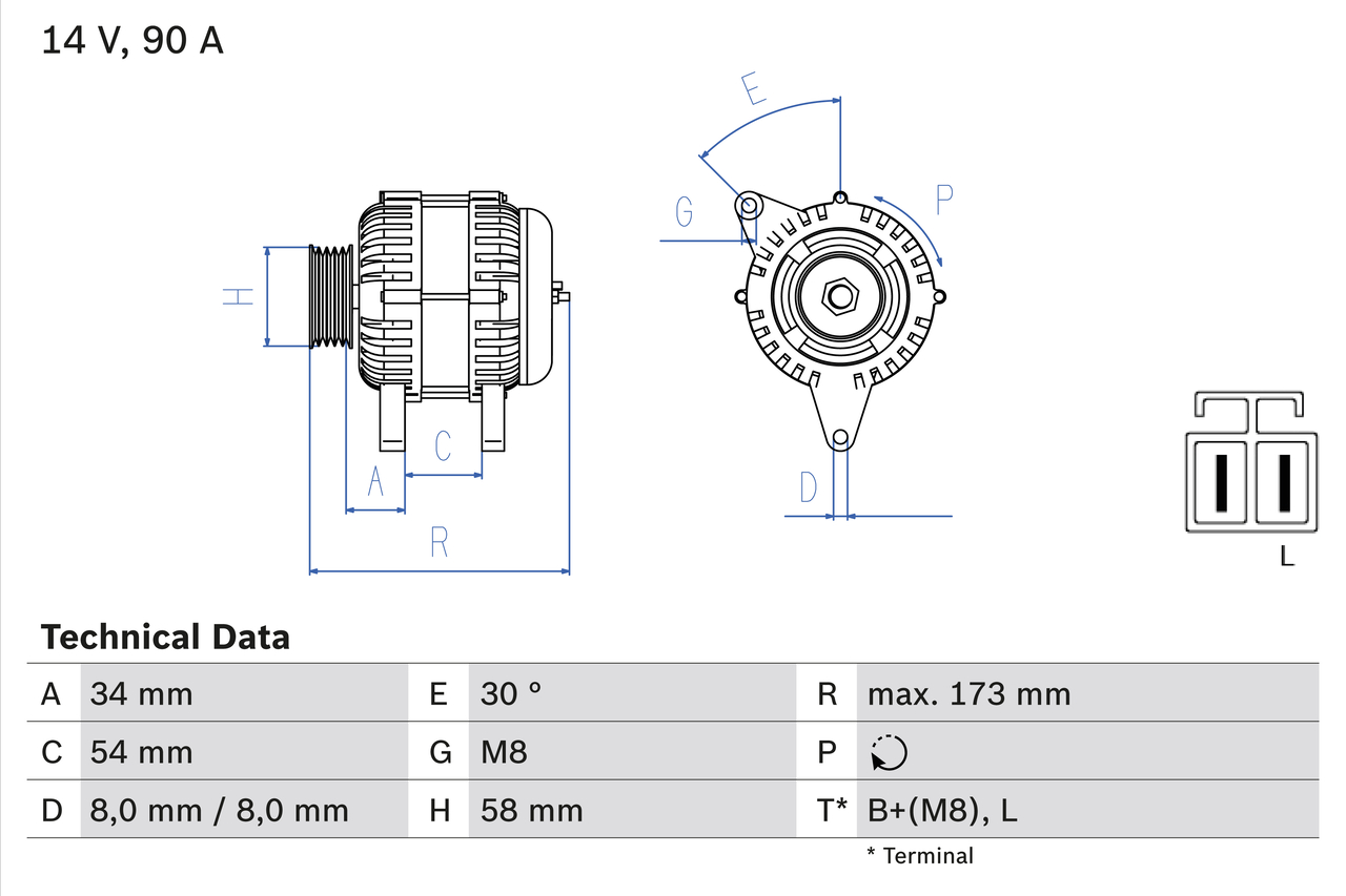 Генератор - 0 986 049 191 BOSCH