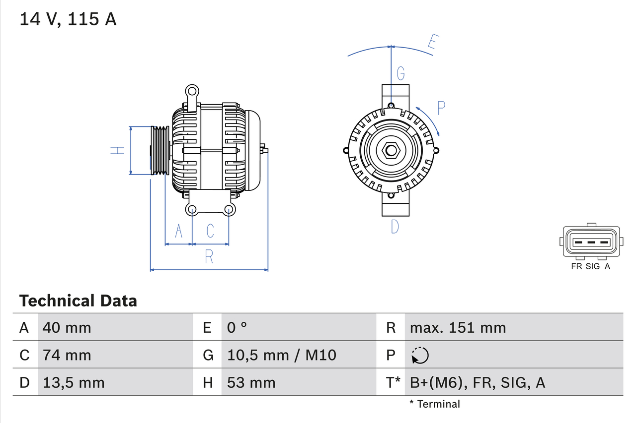 Alternator - 0 986 049 460 BOSCH