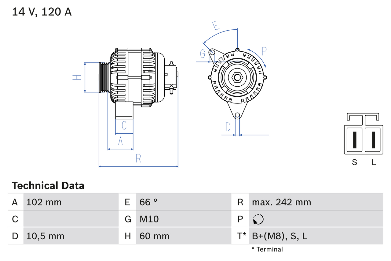 Generator - 0 986 049 550 BOSCH