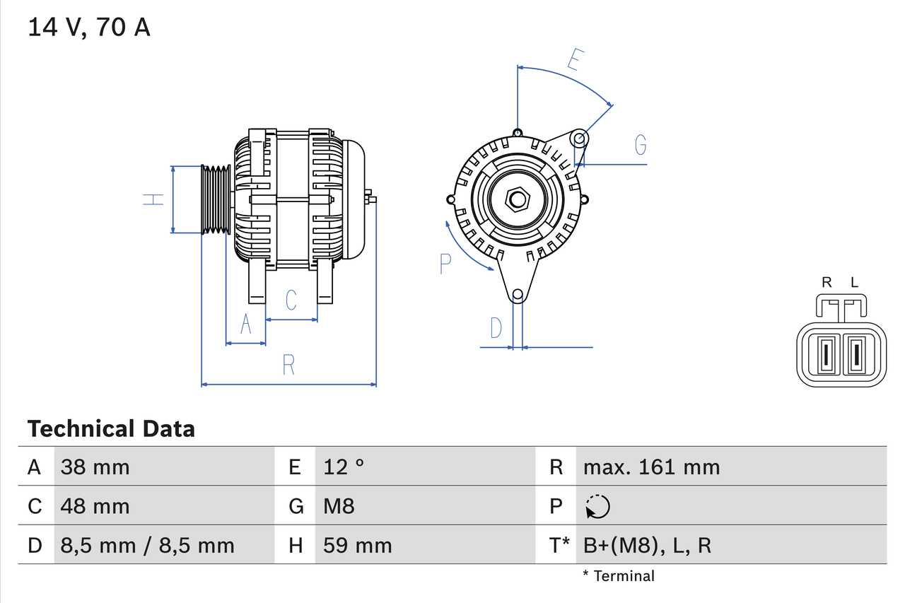 Alternator - 0 986 049 570 BOSCH