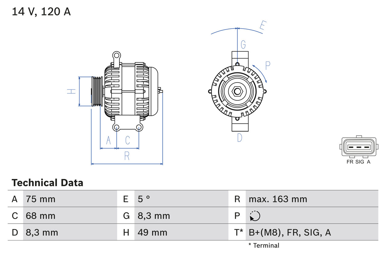 Alternator - 0 986 049 670 BOSCH