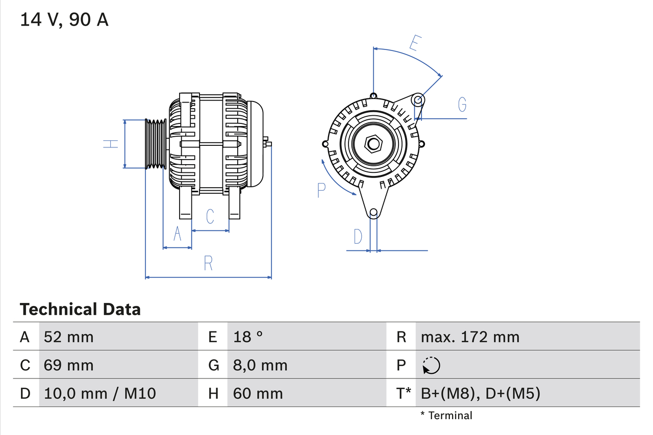Generator - 0 986 080 030 BOSCH