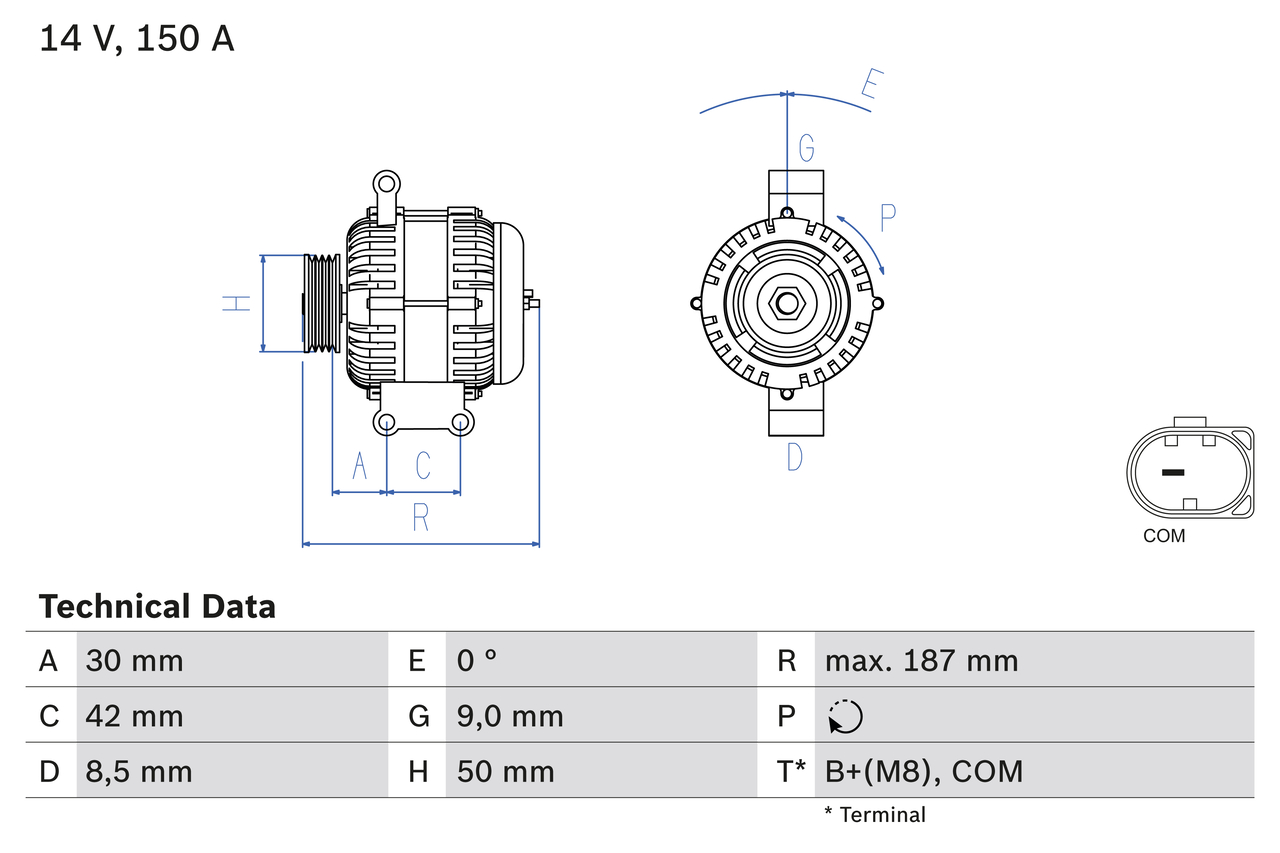 Alternator - 0 986 080 040 BOSCH
