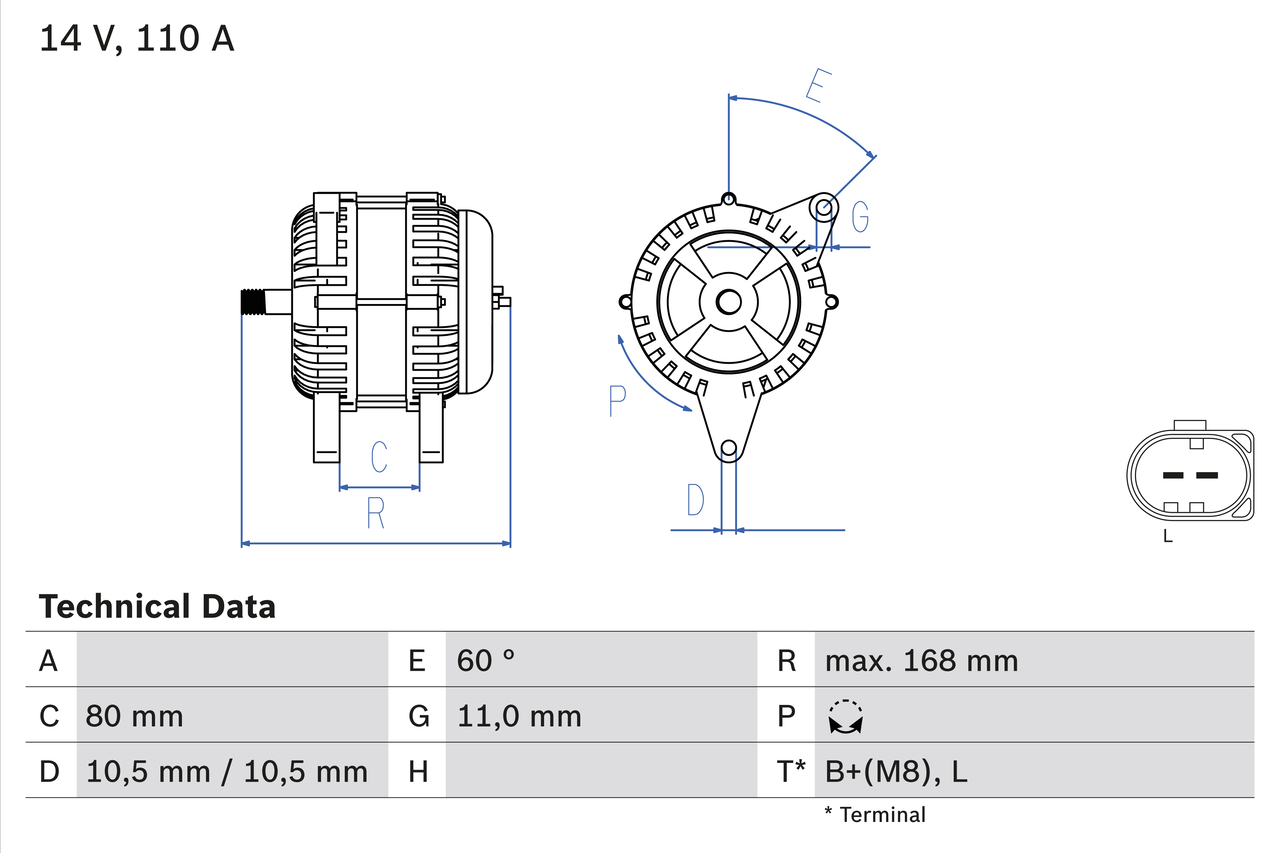 Alternator - 0 986 080 060 BOSCH