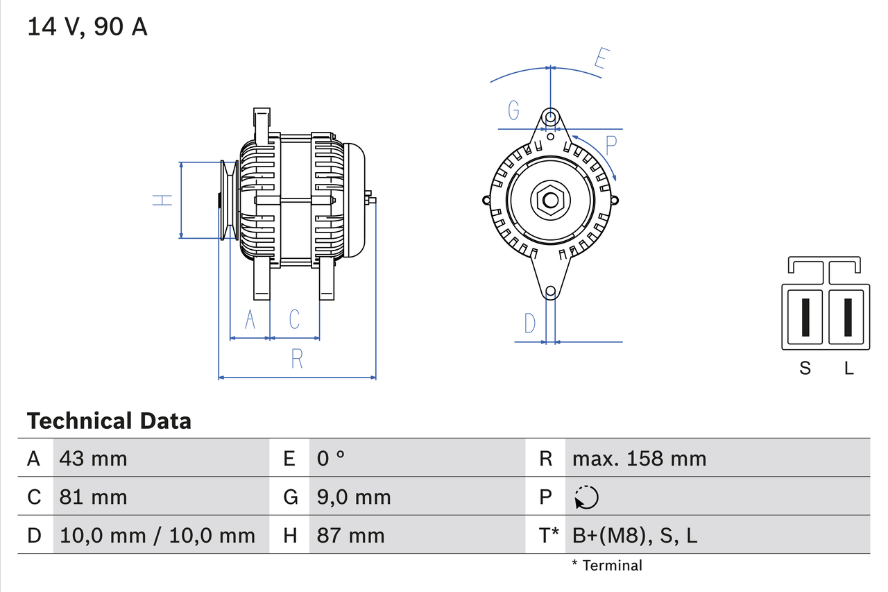 Alternator - 0 986 080 430 BOSCH